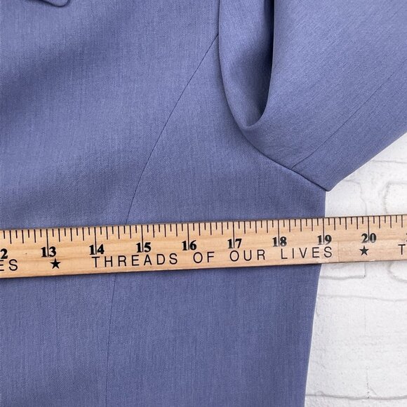 Garfield Marks Skirt Suit Women 6 Purple Saddle Stitch Zip Poly Classic USA VTG - Picture 8 of 16